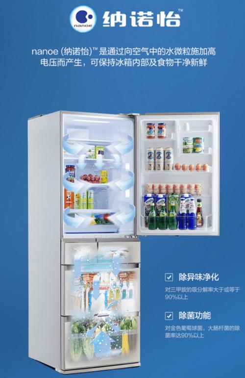 松下冰箱采用的是纳诺怡保鲜技术,通过在冰箱中释放纳诺怡纳米级离子